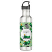 Recycelnd Garbage Truck Muster Boys Name Edelstahlflasche (Vorderseite)