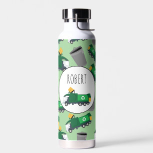 Recycelnd Garbage Truck Muster Boys Name Trinkflasche