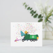 Recycelnd Garbage Truck Party Feiertagspostkarte (Stehend Vorderseite)
