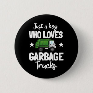 Recycelnd Garge Truck Recycelte Müllsammler Eart Button