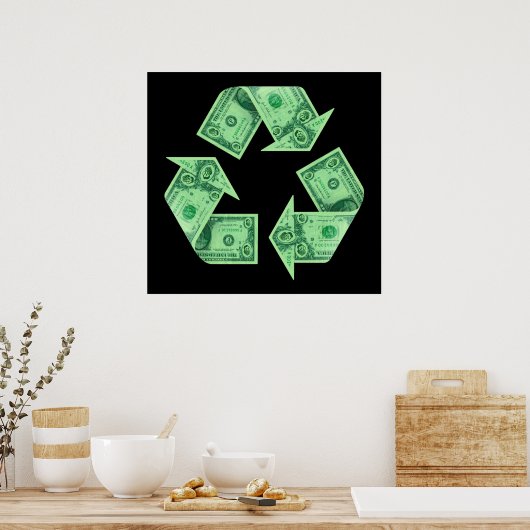 Recycelnd Geld Poster (Küche)