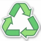 Recycelnd gerecycelt Symbol grün Aufkleber (Vorderseite)