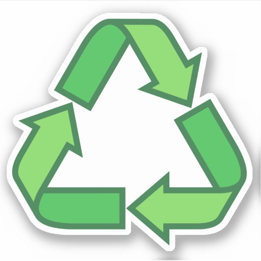 Recycelnd gerecycelt Symbol grün Aufkleber (Vorderseite)