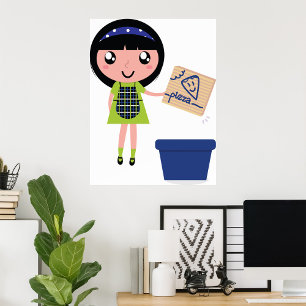 Recycelnd Girl-Pappe Poster