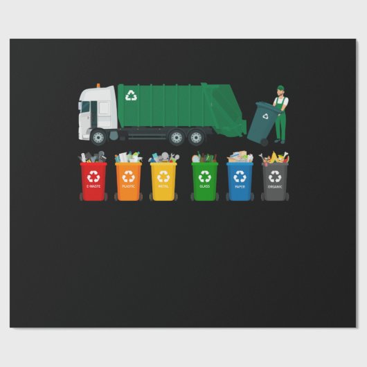 Recycelnd LKW Geschenkpapier (Flach)