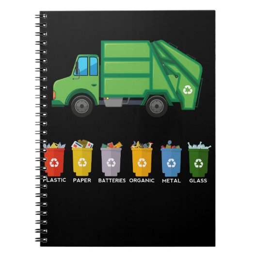 Recycelnd LKW Kids Garbour Truck Notizblock (Vorderseite)