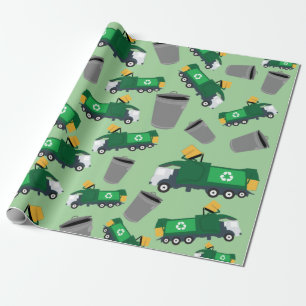 Recycelnd LKW-Muster Geschenkpapier