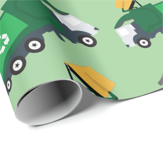 Recycelnd LKW-Muster Geschenkpapier (Rolleneckpunkt)