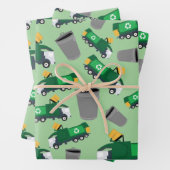 Recycelnd LKW-Muster Geschenkpapier Set (Beispiel)