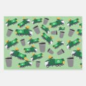 Recycelnd LKW-Muster Geschenkpapier Set (Vorderseite)