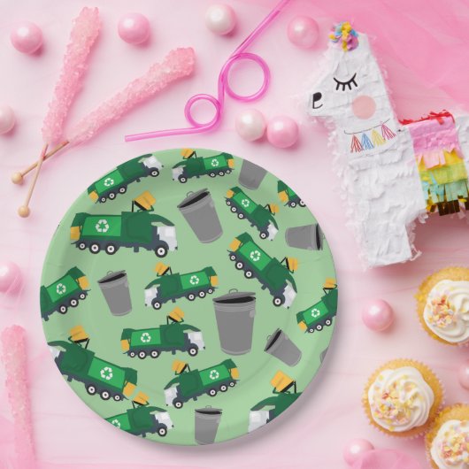 Recycelnd LKW-Muster Pappteller (Party)