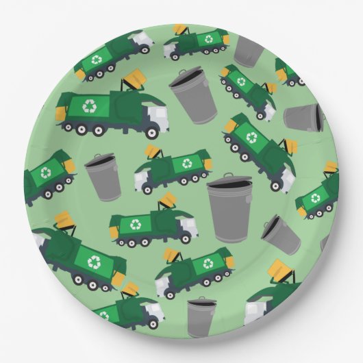 Recycelnd LKW-Muster Pappteller (Vorderseite)