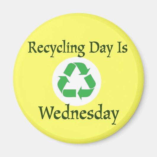Recycelnd Mittwoch Erinnerung Magnet (Vorne)