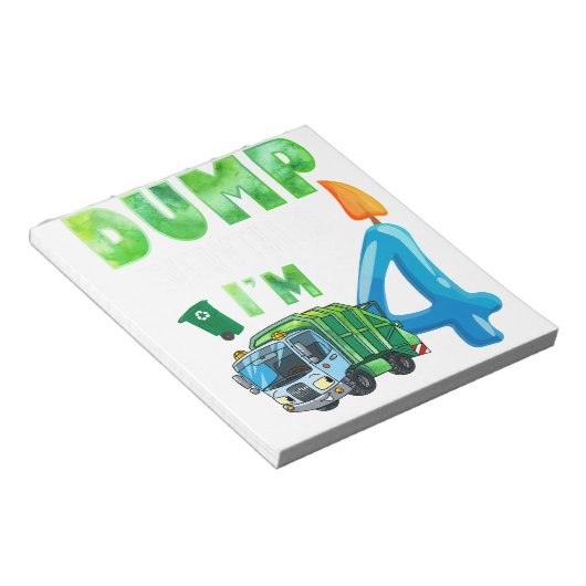 Recycelnd Müll 4 Jahre alter Müllwagen 4. Notizblock (angewinkelt)