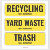 Recycelnd Müllhalde kann mit Adresse Aufkleber (Blatt)