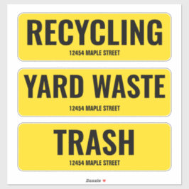 Recycelnd Müllhalde kann mit Adresse Aufkleber