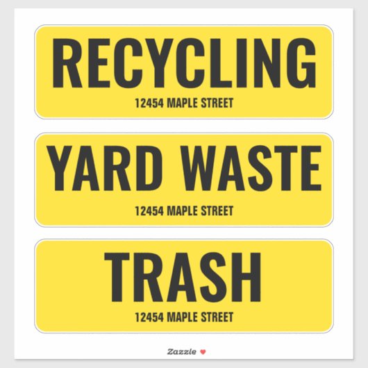 Recycelnd Müllhalde kann mit Adresse Aufkleber (Blatt)