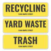 Recycelnd Müllhalde kann mit Adresse Aufkleber (Vorderseite)