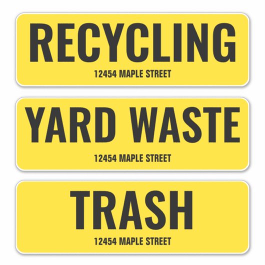 Recycelnd Müllhalde kann mit Adresse Aufkleber (Vorderseite)