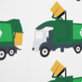 Recycelnd Mülltransporter zurück in die Schule Tapete (Naht)