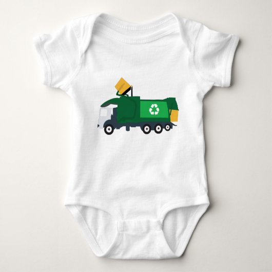 Recycelnd Müllwagen Baby Strampler (Vorderseite)