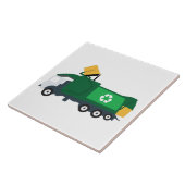 Recycelnd Müllwagen Fliese (Seite)