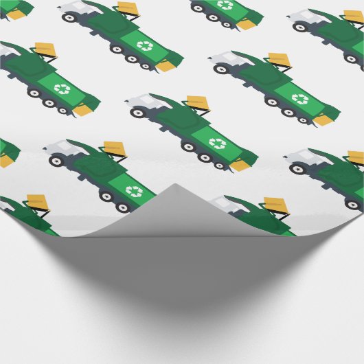 Recycelnd Müllwagen Geschenkpapier (Ecke)