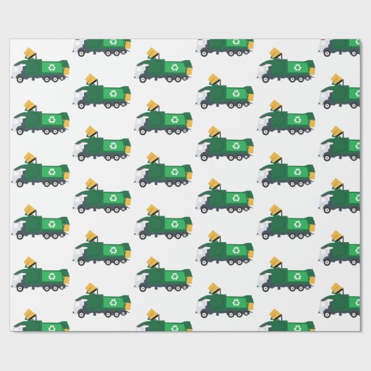 Recycelnd Müllwagen Geschenkpapier (Flach)