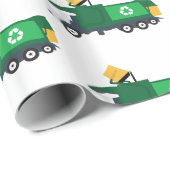 Recycelnd Müllwagen Geschenkpapier (Rolleneckpunkt)