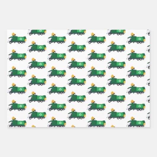 Recycelnd Müllwagen Geschenkpapier Set (Vorderseite 2)