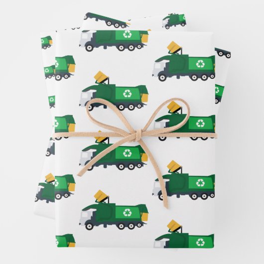 Recycelnd Müllwagen Geschenkpapier Set (Beispiel)