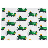 Recycelnd Müllwagen Große Geschenktüte (Rückseite)