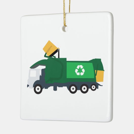 Recycelnd Müllwagen Keramikornament (Links)