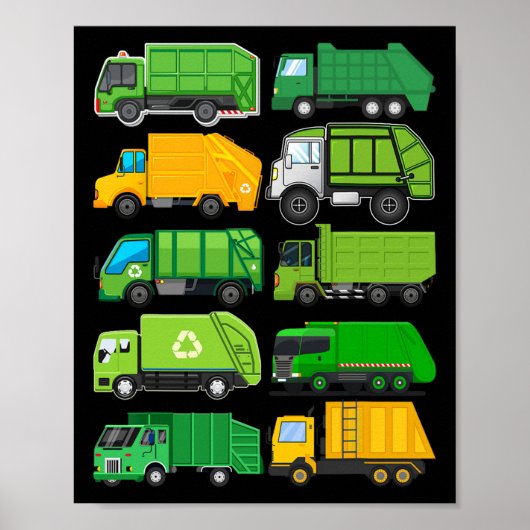 Recycelnd Müllwagen Kindergeburtstag Geschenke Ea Poster (Vorne)