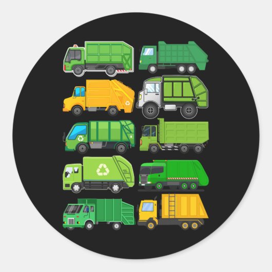 Recycelnd Müllwagen Kindergeburtstag Geschenke Ea Runder Aufkleber (Vorderseite)