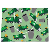 Recycelnd Müllwagen Muster Große Geschenktüte (Vorderseite)