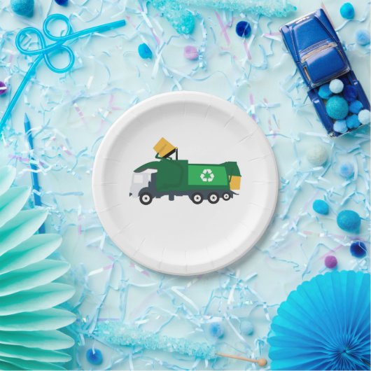 Recycelnd Müllwagen Pappteller (Party)