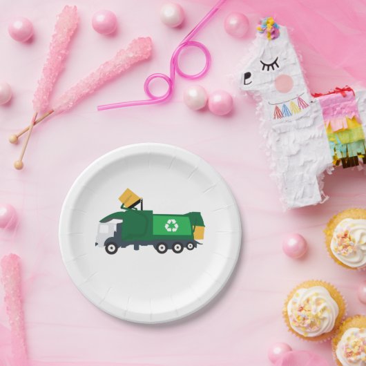 Recycelnd Müllwagen Pappteller (Party)