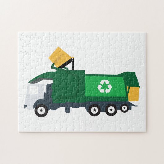 Recycelnd Müllwagen Puzzle (Horizontal)