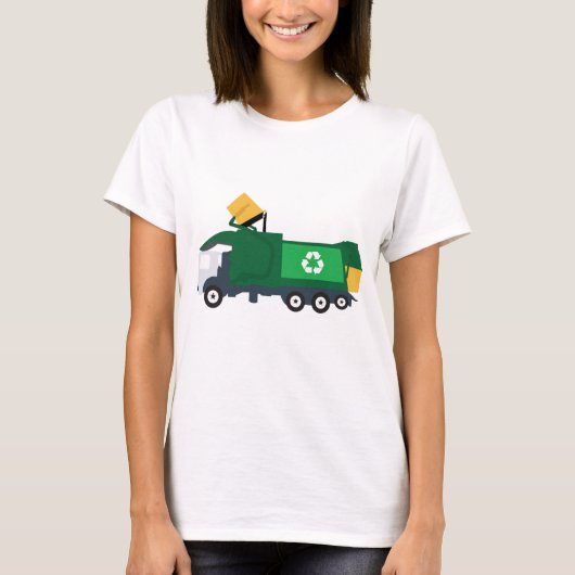 Recycelnd Müllwagen T-Shirt (Vorderseite)