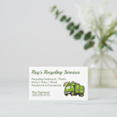 Recycelnd Müllwagen Visitenkarte (Stehend Vorderseite)