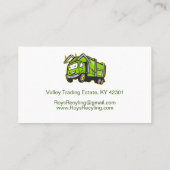 Recycelnd Müllwagen Visitenkarte (Rückseite)