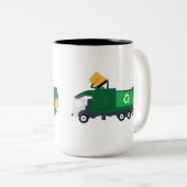 Recycelnd Müllwagen Zweifarbige Tasse (VorderseiteRechts)