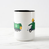 Recycelnd Müllwagen Zweifarbige Tasse (Mittel)