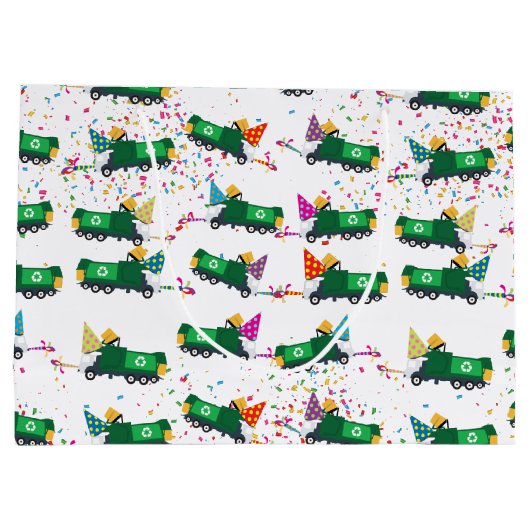 Recycelnd Party-Muster für LKW Große Geschenktüte (Rückseite)