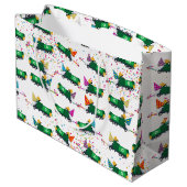 Recycelnd Party-Muster für LKW Große Geschenktüte (Rückseite Schrägansicht)