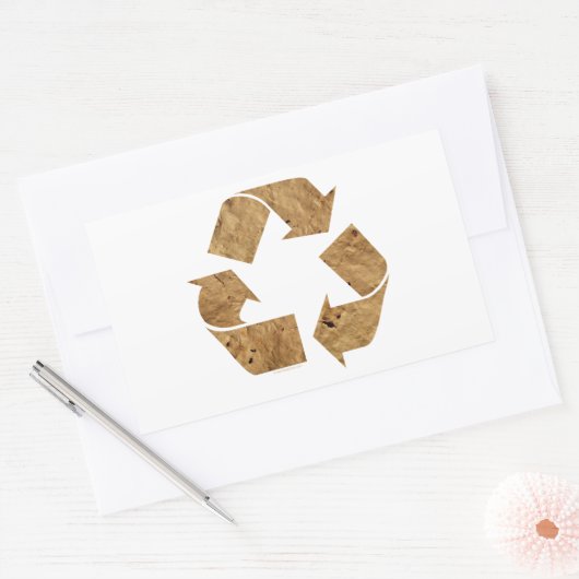 Recycelnd Rechteckiger Aufkleber (Umschlag)