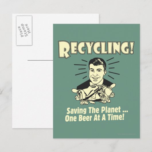 Recycelnd: Rettend Planet Postkarte (Vorne/Hinten)