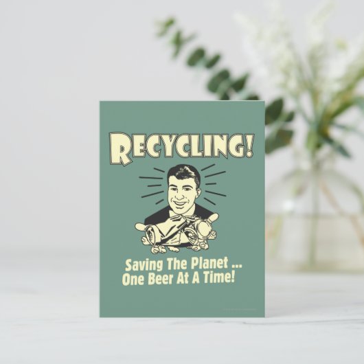 Recycelnd: Rettend Planet Postkarte (Stehend Vorderseite)