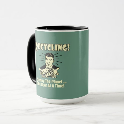Recycelnd: Rettend Planet Tasse (Vorderseite Links)